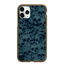 Чехол iPhone 11 Pro матовый Skull, цвет: 3D-коричневый