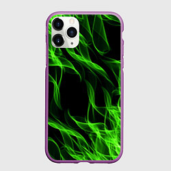 Чехол iPhone 11 Pro матовый TOXIC FLAME, цвет: 3D-фиолетовый