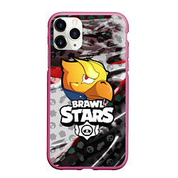 Чехол iPhone 11 Pro матовый BRAWL STARS:CROW, цвет: 3D-малиновый