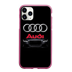 Чехол iPhone 11 Pro матовый AUDI, цвет: 3D-малиновый