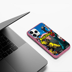 Чехол iPhone 11 Pro матовый My Hero Academia все герои, цвет: 3D-малиновый — фото 2