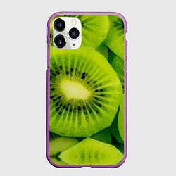 Чехол iPhone 11 Pro матовый Зеленый киви, цвет: 3D-фиолетовый