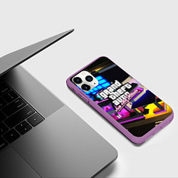 Чехол iPhone 11 Pro матовый GTA:VICE CITY, цвет: 3D-фиолетовый — фото 2