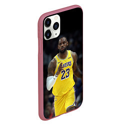 Чехол iPhone 11 Pro матовый Леброн Джеймс, цвет: 3D-малиновый — фото 2