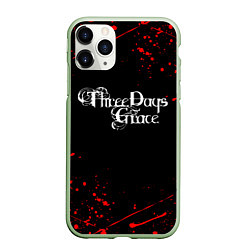 Чехол iPhone 11 Pro матовый Three Days Grace, цвет: 3D-салатовый