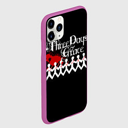 Чехол iPhone 11 Pro матовый Three days grace, цвет: 3D-фиолетовый — фото 2