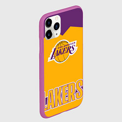 Чехол iPhone 11 Pro матовый Los Angeles Lakers, цвет: 3D-фиолетовый — фото 2
