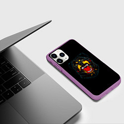 Чехол iPhone 11 Pro матовый Ротвейлер, цвет: 3D-фиолетовый — фото 2