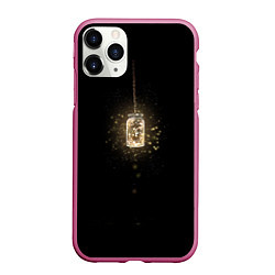 Чехол iPhone 11 Pro матовый Банка со светлячками, цвет: 3D-малиновый