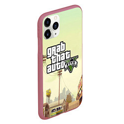 Чехол iPhone 11 Pro матовый GTA 5, цвет: 3D-малиновый — фото 2