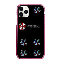 Чехол iPhone 11 Pro матовый Umbrella Corporation, цвет: 3D-малиновый