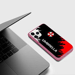 Чехол iPhone 11 Pro матовый UMBRELLA CORP, цвет: 3D-малиновый — фото 2