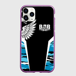 Чехол iPhone 11 Pro матовый Камуфляж ВДВ, цвет: 3D-фиолетовый