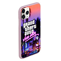 Чехол iPhone 11 Pro матовый Grand Theft Auto Vice City, цвет: 3D-розовый — фото 2