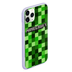 Чехол iPhone 11 Pro матовый MINECRAFT CREEPER КАПЮШОН, цвет: 3D-светло-сиреневый — фото 2