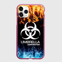 Чехол iPhone 11 Pro матовый UMBRELLA CORPORATION, цвет: 3D-малиновый