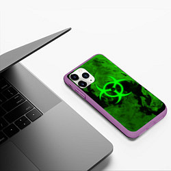 Чехол iPhone 11 Pro матовый BIOHAZARD, цвет: 3D-фиолетовый — фото 2