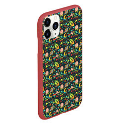 Чехол iPhone 11 Pro матовый Космос, цвет: 3D-красный — фото 2