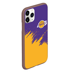 Чехол iPhone 11 Pro матовый LA LAKERS, цвет: 3D-коричневый — фото 2