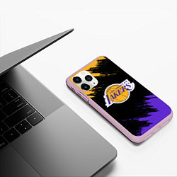 Чехол iPhone 11 Pro матовый LA LAKERS, цвет: 3D-розовый — фото 2