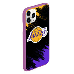 Чехол iPhone 11 Pro матовый LA LAKERS, цвет: 3D-фиолетовый — фото 2