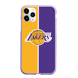 Чехол iPhone 11 Pro матовый LA LAKERS, цвет: 3D-светло-сиреневый