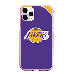 Чехол iPhone 11 Pro матовый LA LAKERS, цвет: 3D-розовый