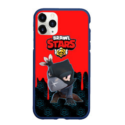 Чехол iPhone 11 Pro матовый BRAWL STARS CROW, цвет: 3D-тёмно-синий