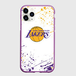 Чехол iPhone 11 Pro матовый LA LAKERS, цвет: 3D-фиолетовый