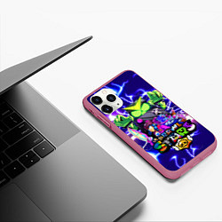 Чехол iPhone 11 Pro матовый BRAWL STARS, цвет: 3D-малиновый — фото 2