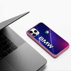 Чехол iPhone 11 Pro матовый BMW, цвет: 3D-малиновый — фото 2