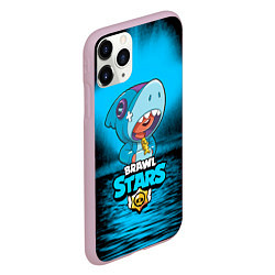 Чехол iPhone 11 Pro матовый Brawl stars leon shark, цвет: 3D-розовый — фото 2