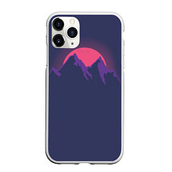 Чехол iPhone 11 Pro матовый Mountain sunset, цвет: 3D-белый