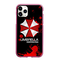 Чехол iPhone 11 Pro матовый UMBRELLA CORP, цвет: 3D-малиновый