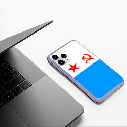 Чехол iPhone 11 Pro матовый ВМФ СССР, цвет: 3D-светло-сиреневый — фото 2