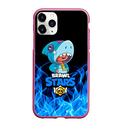 Чехол iPhone 11 Pro матовый BRAWL STARS LEON, цвет: 3D-малиновый