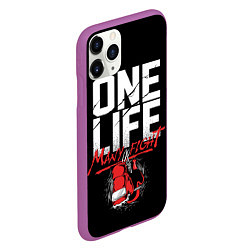 Чехол iPhone 11 Pro матовый One Life Many Fight, цвет: 3D-фиолетовый — фото 2