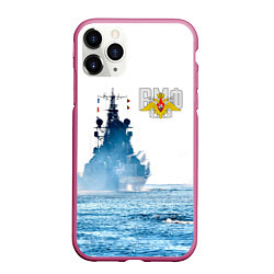 Чехол iPhone 11 Pro матовый ВМФ, цвет: 3D-малиновый