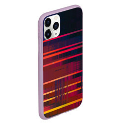 Чехол iPhone 11 Pro матовый Glitch of gradient, цвет: 3D-сиреневый — фото 2