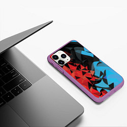 Чехол iPhone 11 Pro матовый Fire and water, цвет: 3D-фиолетовый — фото 2