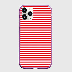 Чехол iPhone 11 Pro матовый Тельняшка Внутренних Войск, цвет: 3D-фиолетовый
