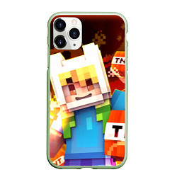 Чехол iPhone 11 Pro матовый MINECRAFT, цвет: 3D-салатовый