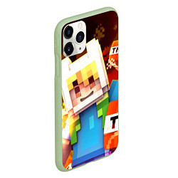 Чехол iPhone 11 Pro матовый MINECRAFT, цвет: 3D-салатовый — фото 2