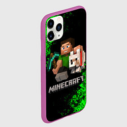Чехол iPhone 11 Pro матовый MINECRAFT, цвет: 3D-фиолетовый — фото 2