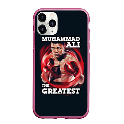 Чехол iPhone 11 Pro матовый Muhammad Ali, цвет: 3D-малиновый