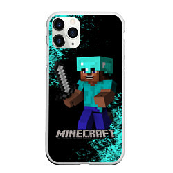 Чехол iPhone 11 Pro матовый MINECRAFT, цвет: 3D-белый