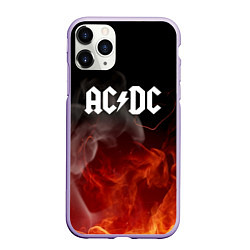 Чехол iPhone 11 Pro матовый AC DC, цвет: 3D-светло-сиреневый