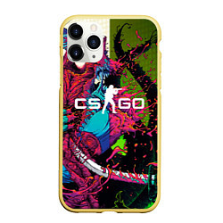 Чехол iPhone 11 Pro матовый CS GO, цвет: 3D-желтый