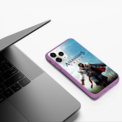 Чехол iPhone 11 Pro матовый Assassins Creed, цвет: 3D-фиолетовый — фото 2