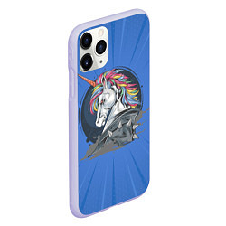 Чехол iPhone 11 Pro матовый Единорог Rock, цвет: 3D-светло-сиреневый — фото 2